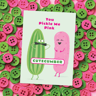 Pickled Pink Valentinskarte für Kinder mit süßem Mitteilungskarte