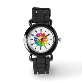 PickleKids™ Rainbow Blume Kids Black Watch Armbanduhr