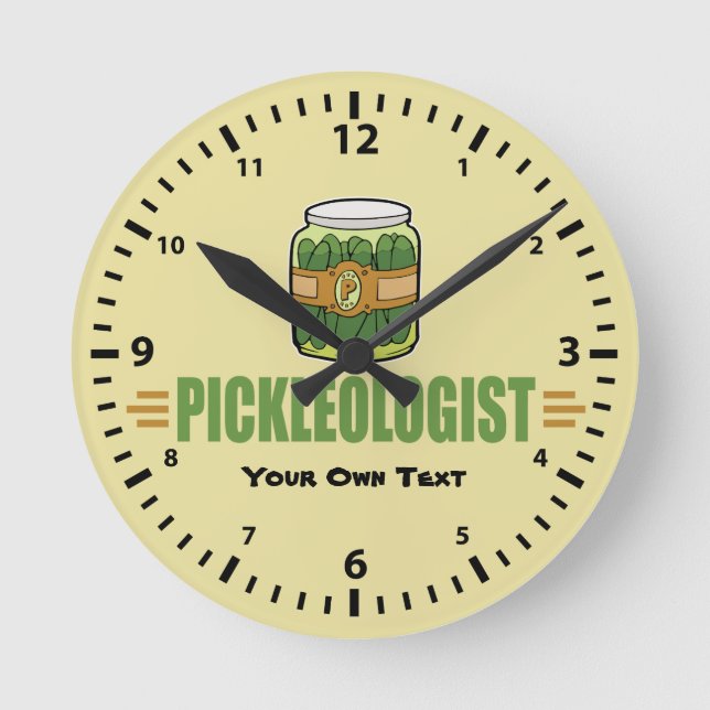 PICKLEOLOGIST Funny Pickle Liebhaber Runde Wanduhr (Vorderseite)