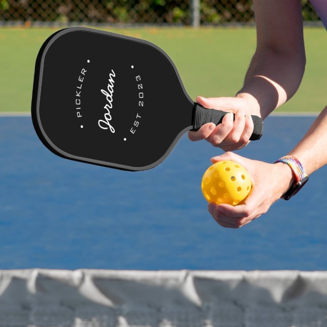 Pickler Jahr Schwarz-weiß Personalisiert Pickleball Schläger (InSitu)