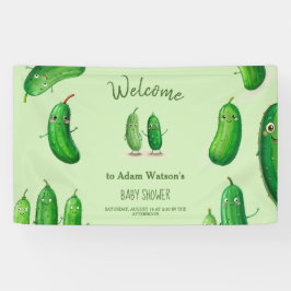 Pickles Cucumber Green Whimsical Baby Dusche Banner