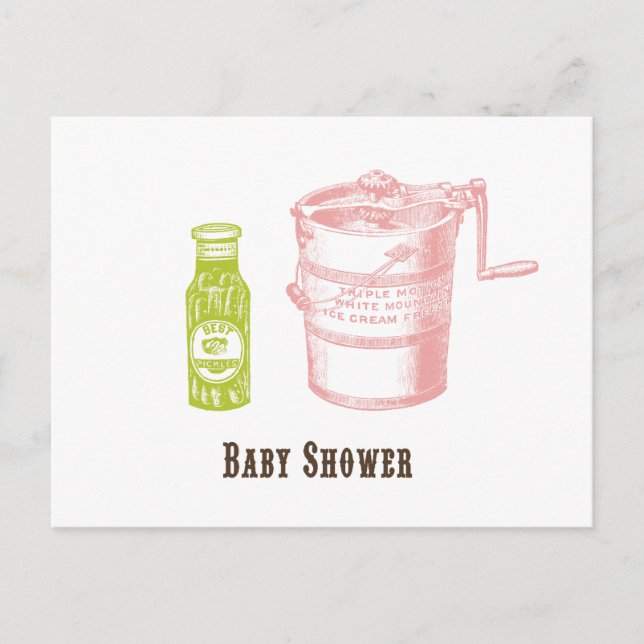 Pickles & Ice Cream Baby Dusche Einladung (Vorderseite)