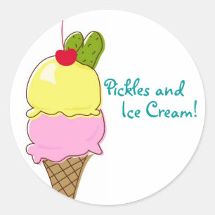 Pickles & Ice Cream Labels Runder Aufkleber