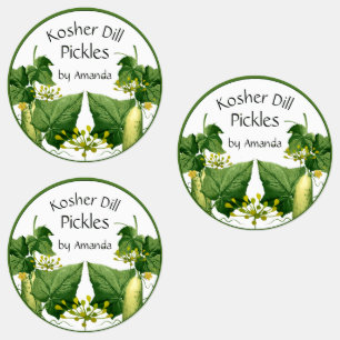 Pickles Kosher Dill Cucumber Art Labels Etiketten