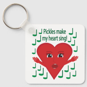 "Pickles machen mein Herz zum singen!" Gesangsherz Schlüsselanhänger