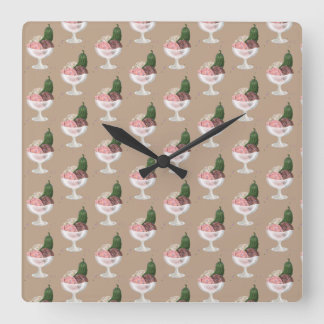Pickles n Ice Creme Quadratische Wanduhr
