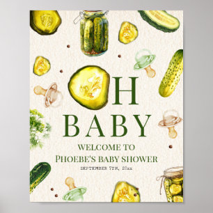 Pickles & Pacifiers Neutrale Babyparty Begrüßung Poster
