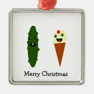 Pickles und Eiscreme Frohe Weihnachten Ornament Aus Metall