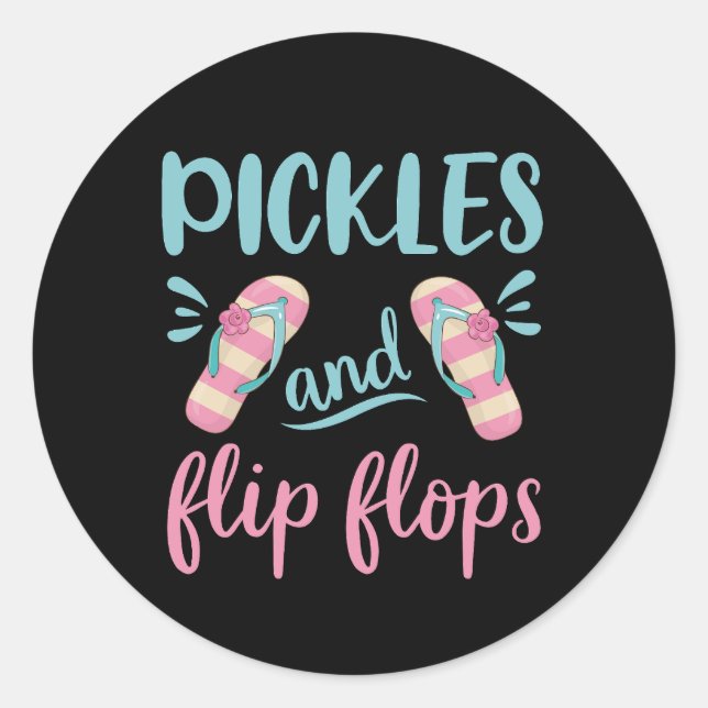 Pickles und Flip Flops Runder Aufkleber (Vorderseite)