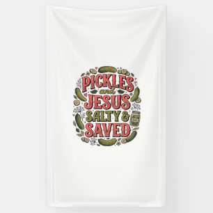 Pickles und Jesus Salty Saved Vintage-Shirt-Design Banner