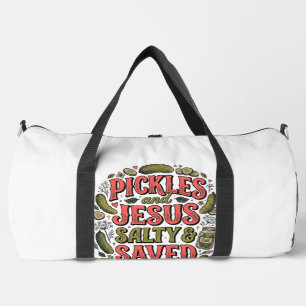 Pickles und Jesus Salty Saved Vintage-Shirt-Design Duffle Bag