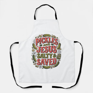 Pickles und Jesus Salty Saved Vintage-Shirt-Design Schürze