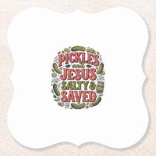 Pickles und Jesus Salty Saved Vintage-Shirt-Design Untersetzer