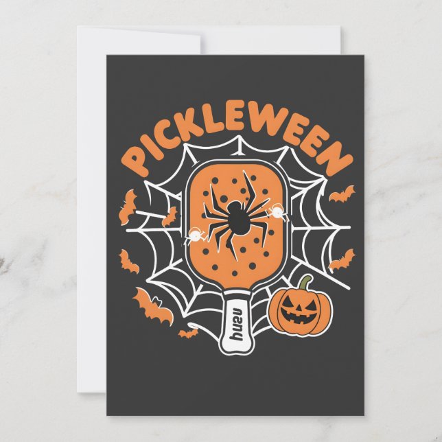 Pickleween Funny Spooky Halloween Pickleball Sport Einladung (Vorderseite)