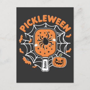 Pickleween Funny Spooky Halloween Pickleball Sport Postkarte