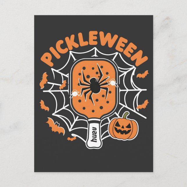 Pickleween Funny Spooky Halloween Pickleball Sport Postkarte (Vorderseite)