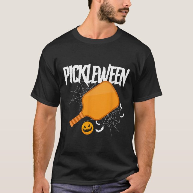 Pickleween Pickleball Kostüm Halloween T-Shirt (Vorderseite)