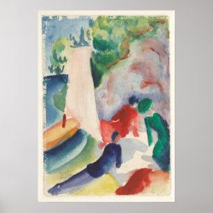 Picknick am Strand von August Macke Poster