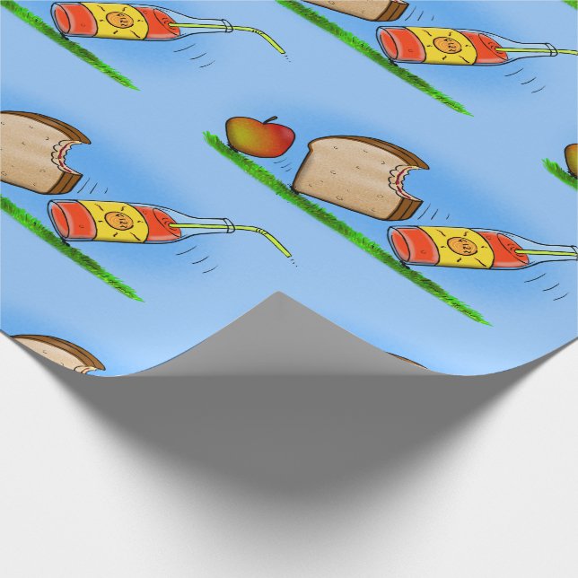 Picknick-Cartoon-Illustration Geschenkpapier (Ecke)