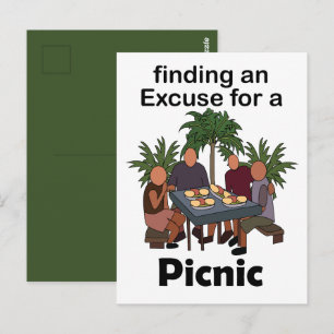 Picknick Einen Grund Für Eine Picknickparty Finden Postkarte