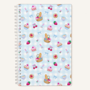 Picknick Gingham Blau   Notizbuch