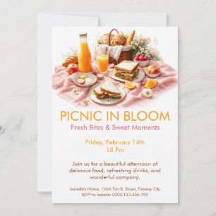 Picknick in Blütenpracht - Frühlingsbrunch-Gartenp Einladung