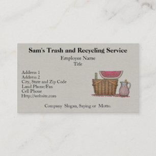 Picknick-Korb u. Wassermelone Visitenkarte