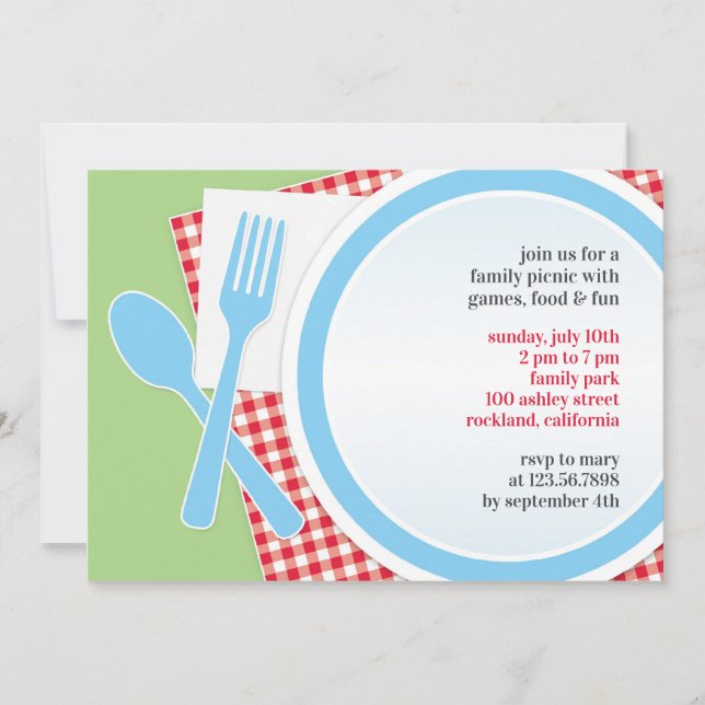 Picknick Outing Party Einladung (Vorderseite)