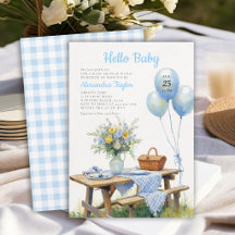 Picknick-Park-Ballons Blaue Blumen-Jungen-Baby-Par