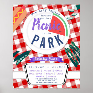 Picknick Party Fundraiser Schule PTO PTA Plakat