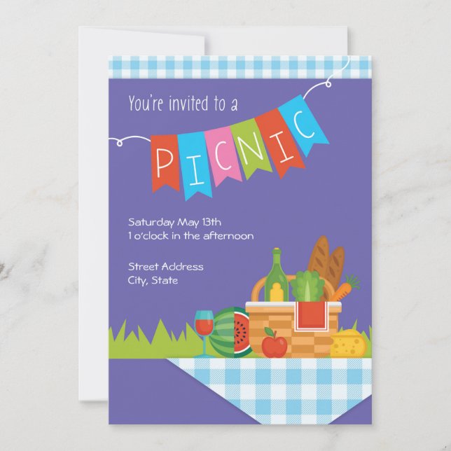 Picknick-Party laden ein Einladung (Vorderseite)