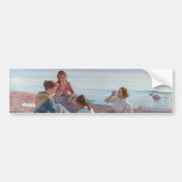 Picknick Snack am Strand (italienische Szene am Me Autoaufkleber