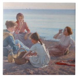 Picknick Snack am Strand (italienische Szene am Me Fliese