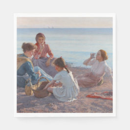 Picknick Snack am Strand (italienische Szene am Me Serviette