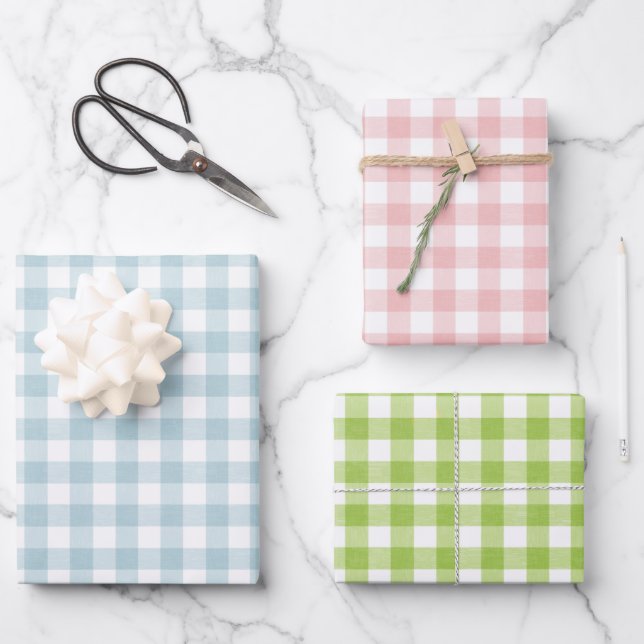 Picknickestival, rosa und grün geschenkpapier set (Vorderseite)