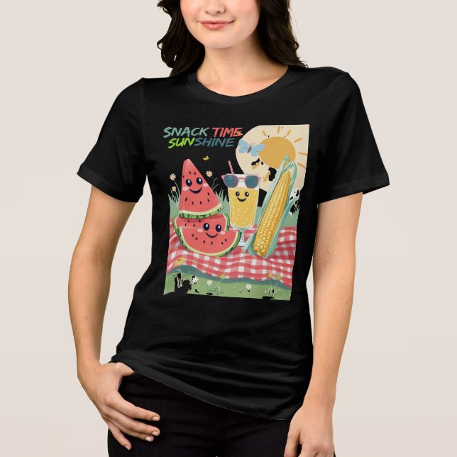 Picknickfreunde – Sommer Snack Team Tri-Blend Shirt (Vorderseite)