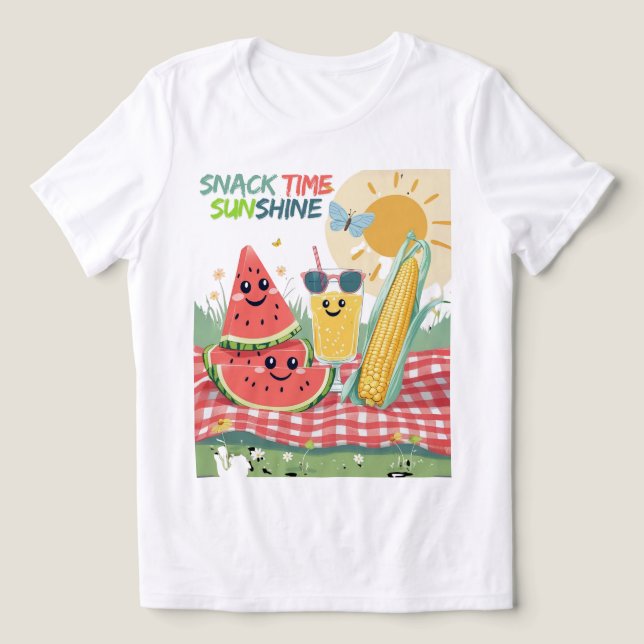Picknickfreunde – Sommer Snack Team Tri-Blend Shirt (Design Vorderseite)