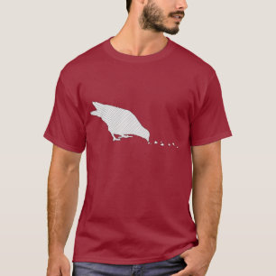 Pickreihenfolge, schwarzer Vogel umrissen und gest T-Shirt