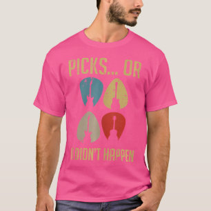 Picks Es geschah nicht Retro Electric Bass Acousti T-Shirt