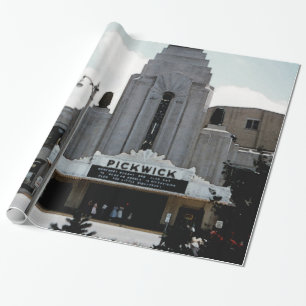 Pickwick Film-Theater-Park-Ridge-Aquarell-Kunst Geschenkpapier