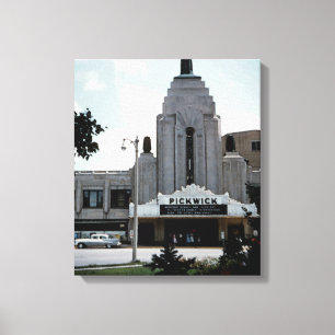 Pickwick Film-Theater-Park-Ridge-Aquarell-Kunst Leinwanddruck