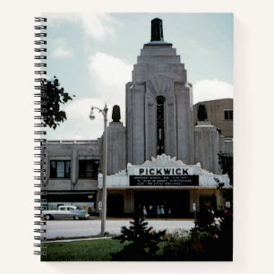 Pickwick Kino Theater Park Ridge Aquarell Kunst Notizbuch