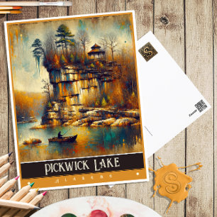 Pickwick Lake, Alabama Vintage Malerei Postkarte