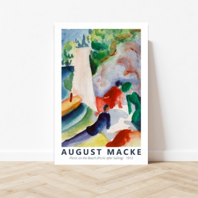 Picnic am Strand von August Macke Poster (august macke, affordable art, printable art, art, wall art, customizable art, colorful art)