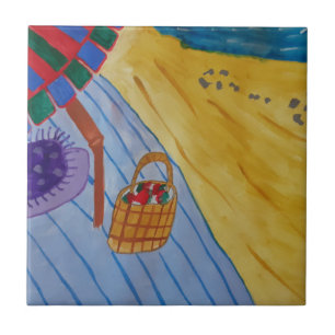 Picnic auf der Keramik Tile Fliese