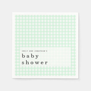 Picnic Baby Shower heißt Green Gingham Serviette