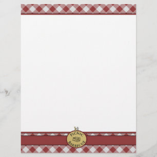 Picnic Barbecue Red Checkered Letterhead