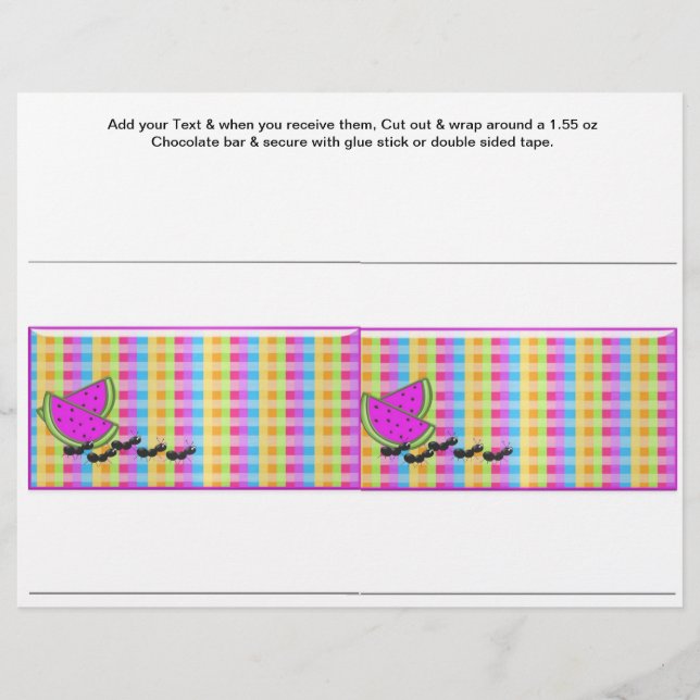 Picnic BarBQ Party GRILLEN Custom Candy Bar Wrappe Flyer (Vorne)