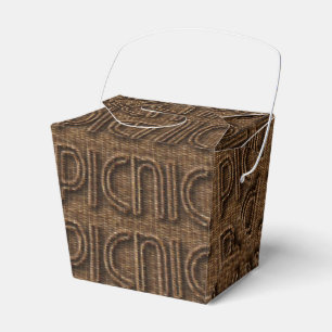 Picnic Basket Funny Wicker Typografie Brown Party Geschenkschachtel