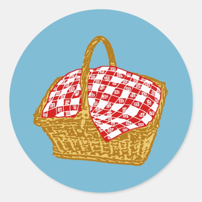 Picnic Basket Runder Aufkleber (Vorderseite)